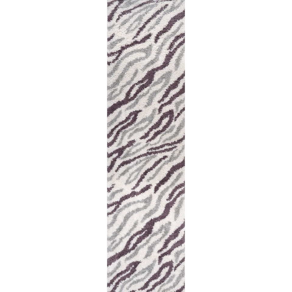 image 1 of The Rugs Moodi Collection Abstract Design Shaggy Soft High Pile Living Room Floor Rug and Runner