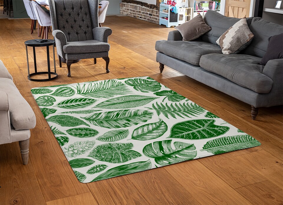 image 1 of Leaves Mixed Rug | Multi