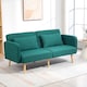 image 2 of HOMCOM Click Clack Sofa Bed, 3 Seater Sofa, Convertible Bed Settee, Modern Fabric Loveseat Sofa Couch with 2 Cushions for Living Room, Guest Room, Green