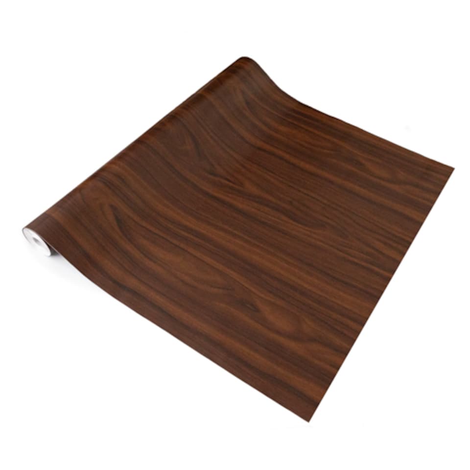 image 1 of Sticky Back Plastic Walnut Wood Effect Kitchen Self-adhesive Vinyl Wrap for Cupboards, Doors and Worktops 90cm x 15m - d-c-fix
