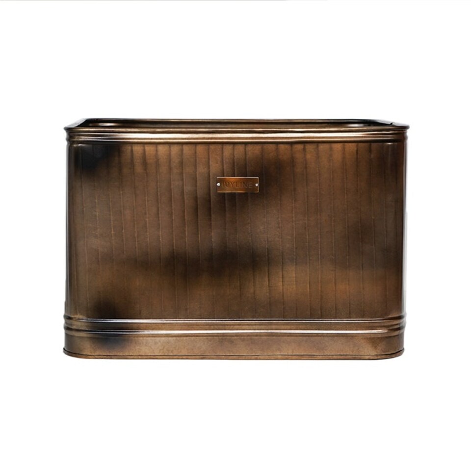 image 1 of Outdoor Hampton Rectangular Planter - Metal - L49 x W84 x H49 cm - Copper Copper