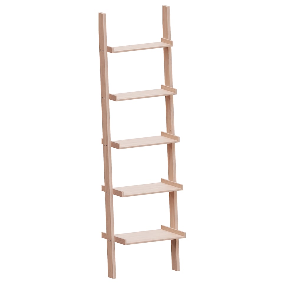 image 1 of Vida Designs York 5 Tier Ladder Bookcase Display Storage, Pine