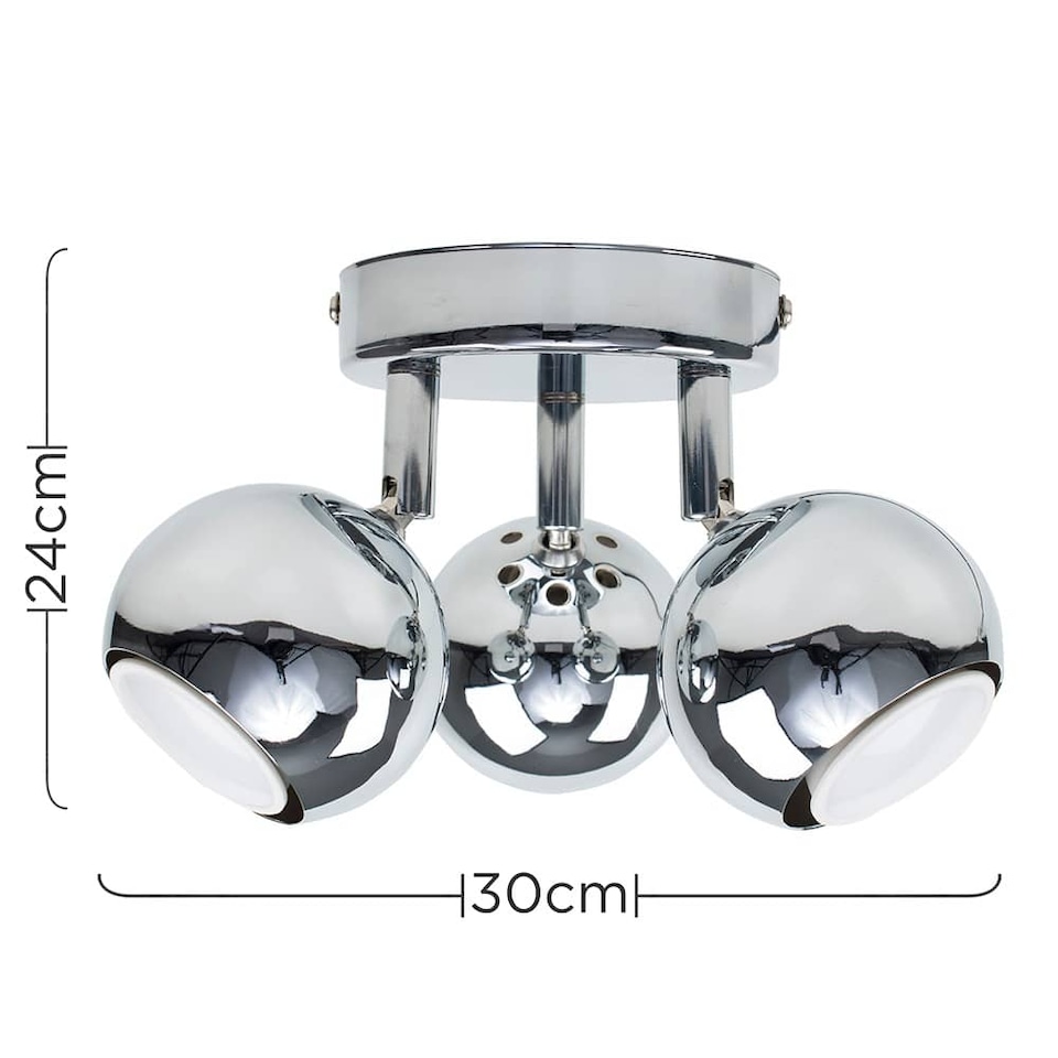 image 1 of ValueLights Retro Eyeball Polished Silver Spotlight and Warm White Bulb