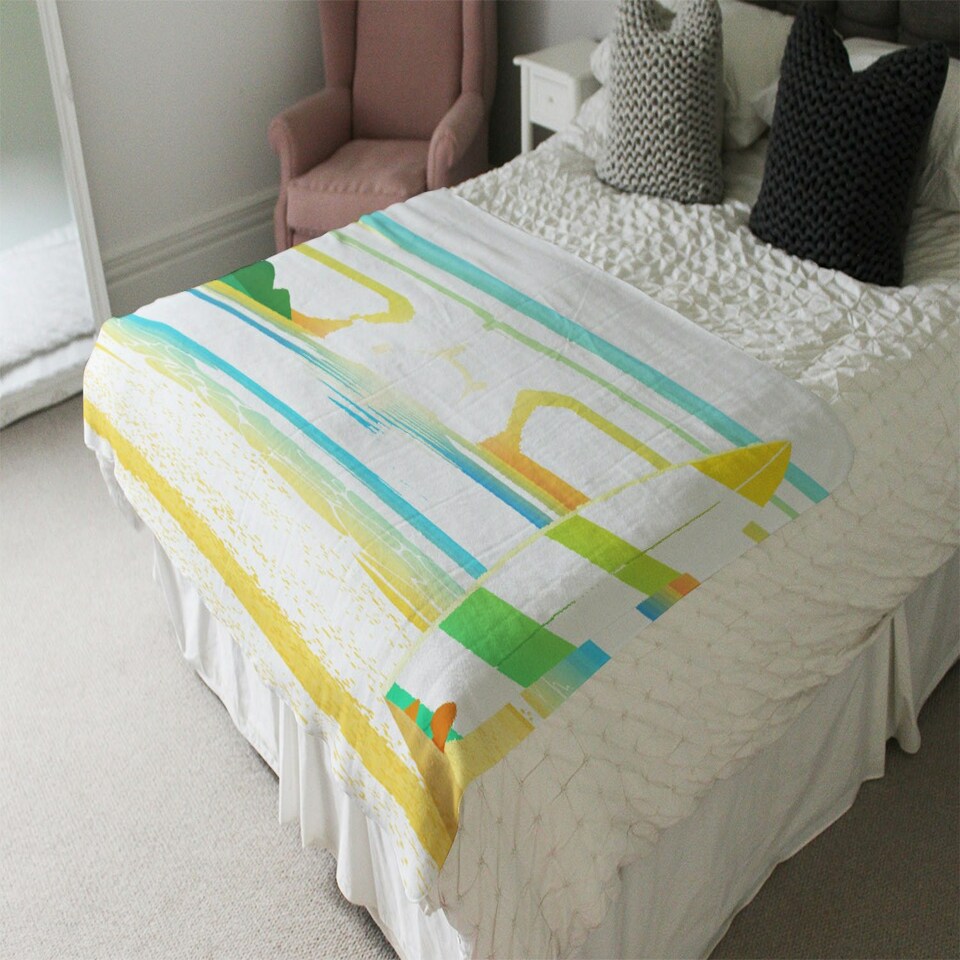 image 1 of Surf Board On Beach (Blanket)