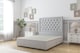 image 1 of Sloomy Montana Silver Plush Divan Bed Base 2 Drawers Same Side With 26 Inch Strutted Headboard | Silver | Silver | King | 1