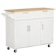 image 1 of HOMCOM Kitchen Island Utility Cart, with 2 Storage Drawers & Cabinets for Dining Room, White