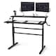image 1 of COSTWAY 2-Tier Standing Computer Desk Sit to Stand Black Black