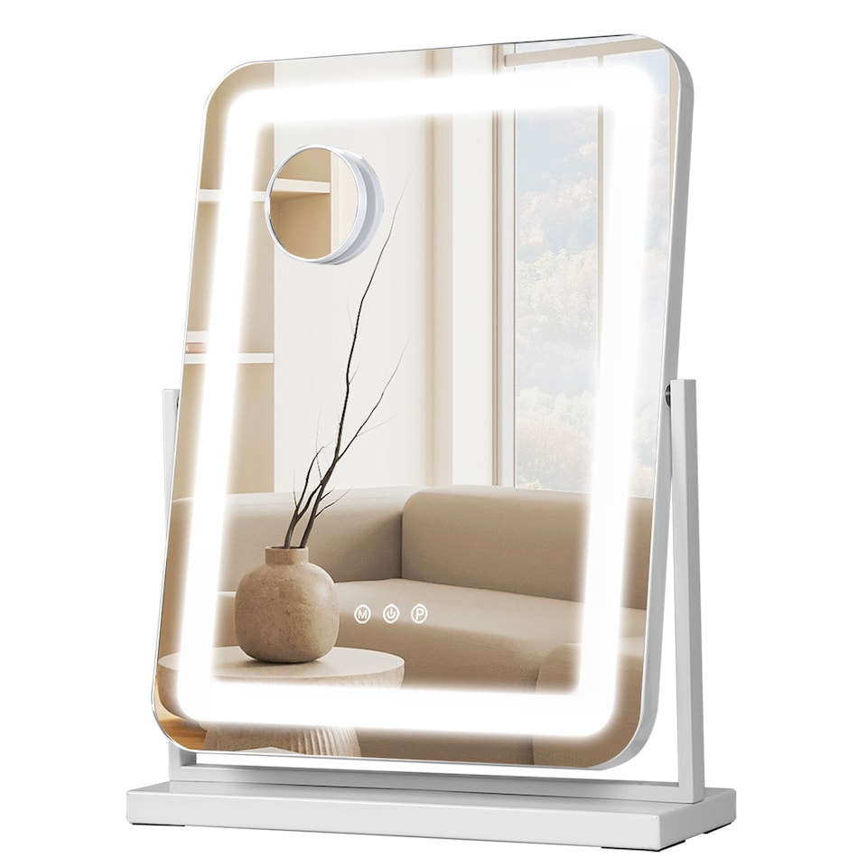 image 1 of Emitto Hollywood Mirror Vanity Makeup Mirror with Light 360°Rotation Tabletop