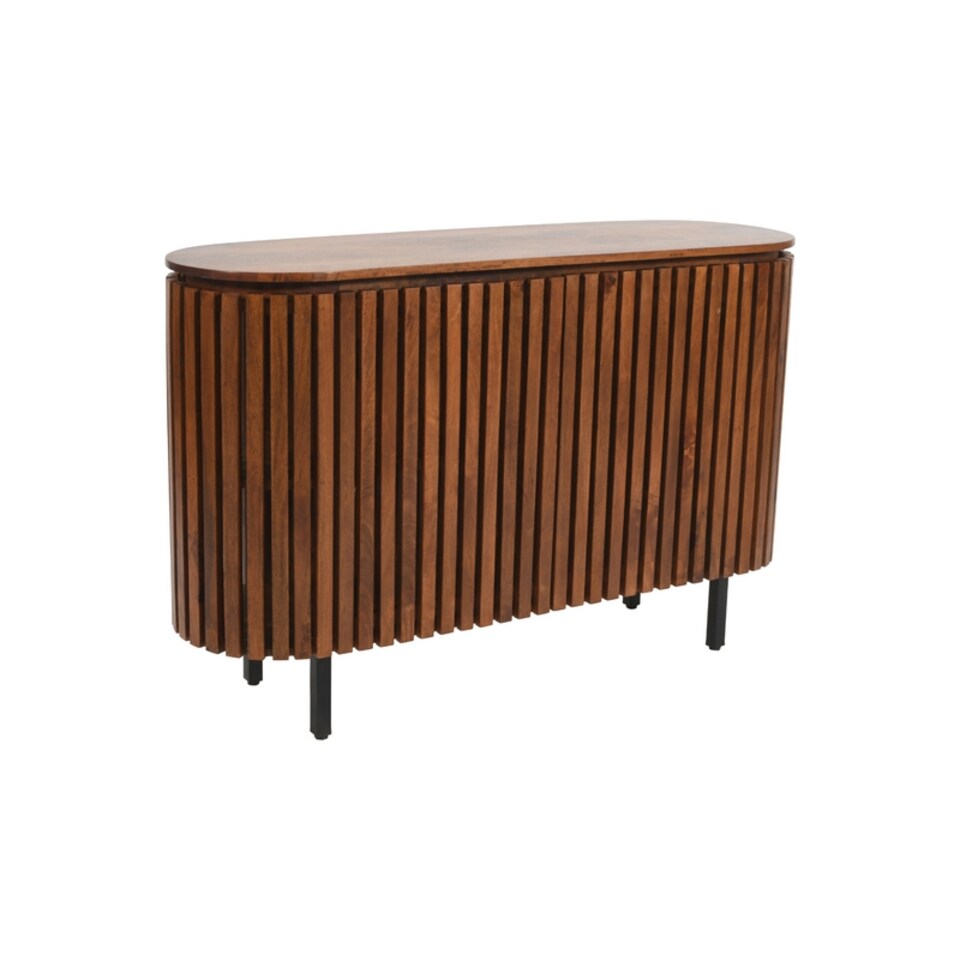 image 1 of Slatted Large 2 Doors Sideboard - Mango Wood - L40 x W135 x H85 cm | Brown