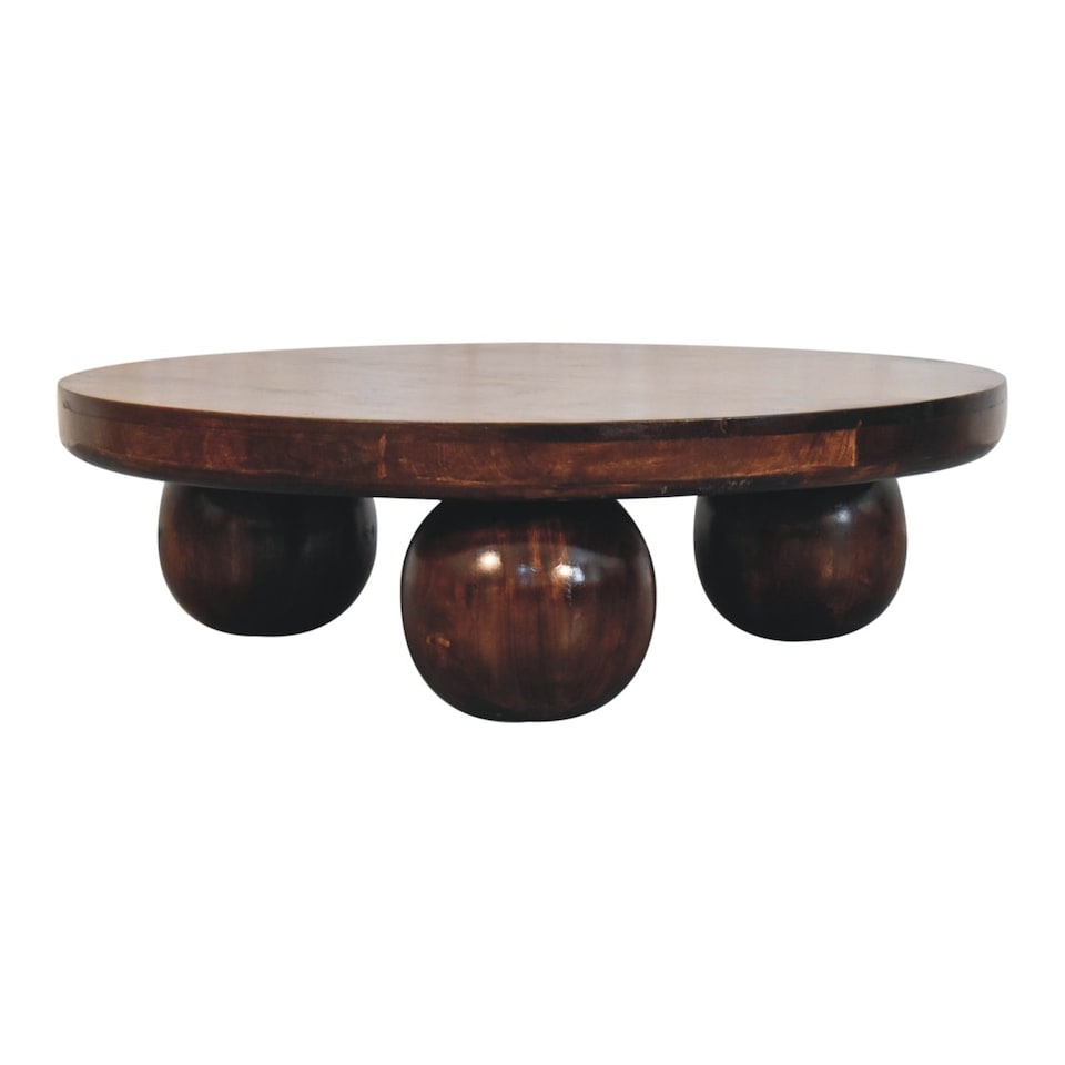 image 1 of Artisan Furniture Solid Wood California Walnut Central Table with Ball Feet