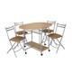 image 1 of Greenhurst Foldable Dining Set for 4 – Oak & Silver Space-Saving Table with Storage & Chairs Brown | Silver