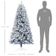 image 3 of HOMCOM 6 Foot Artificial Blue Snow Flocked Christmas Tree with Hinged Branches