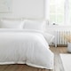 image 1 of Bianca Oxford Lace Trim 200 Thread Count Cotton Duvet Cover Set White White | King
