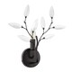 image 2 of Modern Birch Matte Black Wall Lighting Fixture with Transparent Acrylic Leaves | Black
