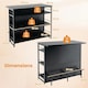 image 2 of COSTWAY Industrial Wine Bar Cabinet Kitchen Storage Sideboard Black Black