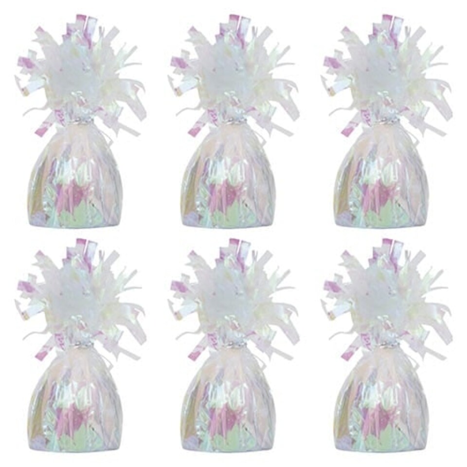 image 1 of Iridescent Foil Balloon Weights - Pack of 6