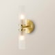 image 4 of ValueLights Canya Pair Gold 2 Way IP44 Frosted Glass Wall Lights & Bulbs | Gold