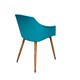 image 4 of Set of 2 Eden Modern Dining Chairs, Faux Leather Padded Cushion & Solid Wooden Legs Blue