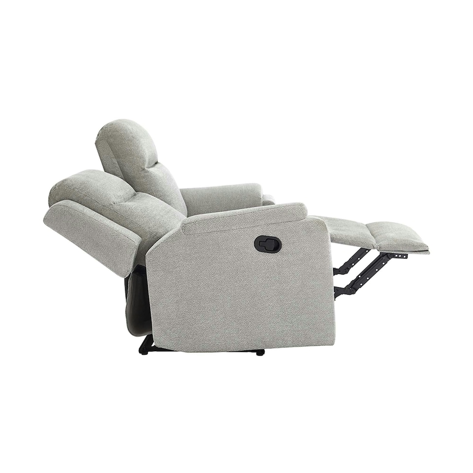 image 1 of Orka 2 Seater Manual Recliner Chenille Fabric Sofa Grey