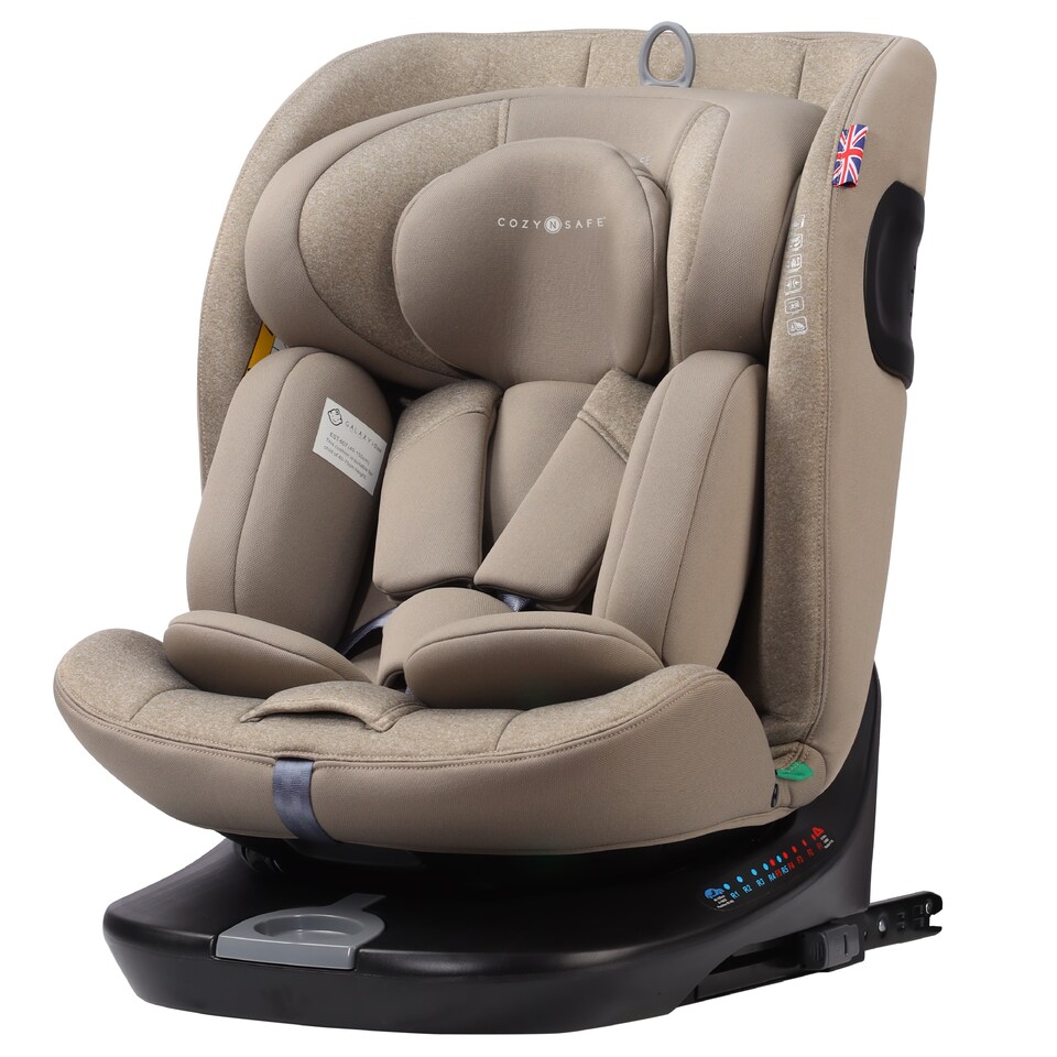 image 1 of Cozy N Safe Galaxy i-Size 360 Rotating Car Seat 40-150cm, ISOFix & Top Tether, Extended Rear & Forward Facing, 5 Recline Positions, Side Impact Protection, Birth to 12 Years (Ecru)