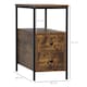 image 3 of HOMCOM Side Table, Narrow Bedside Table with 2 Drawers and Storage Shelf, Industrial End Table with Metal Frame for Small Spaces, Rustic Brown | Brown