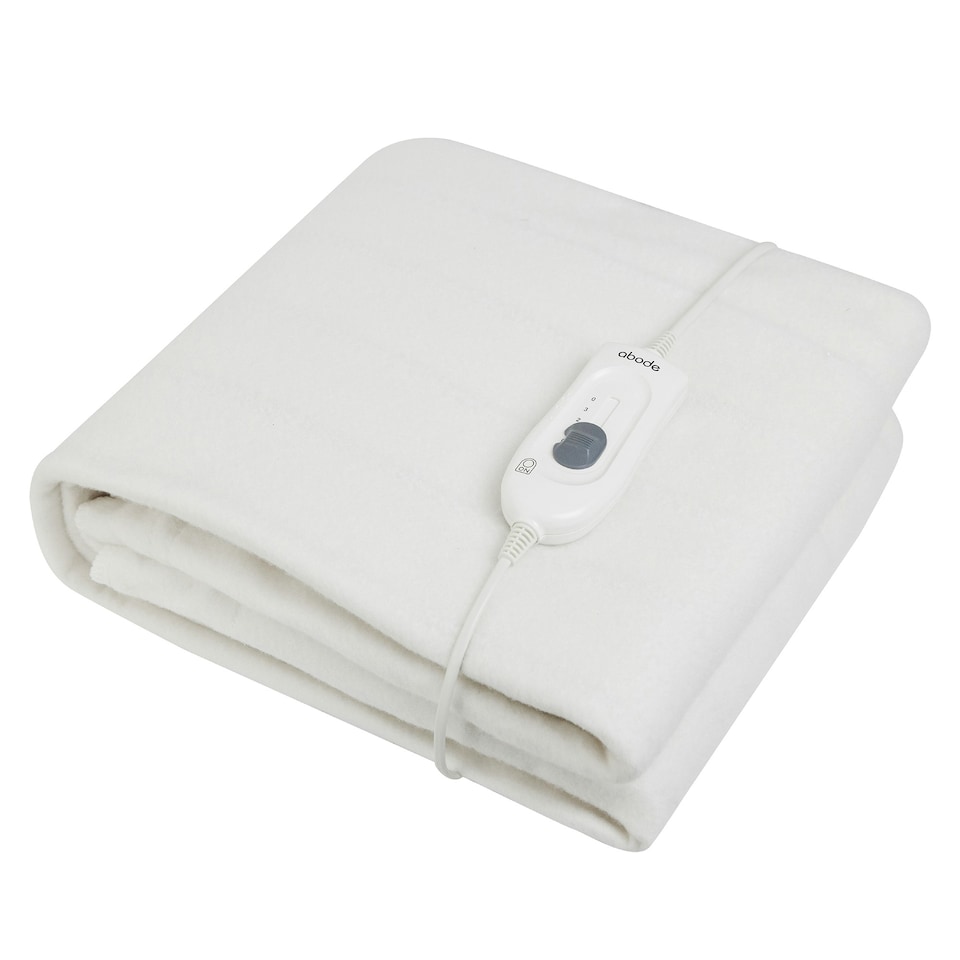 image 1 of Abode AEDB2002 Double Electric Blanket 90W Heated Underblanket White 3 Heats White