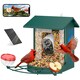 image 1 of PawHut Bird Feeder with Camera, Smart Bird Feeder Camera AI Identifies 16,000 Plus Species, 2K HD Auto Capture Video, APP Instant Notifications, Hummingbird Feeding Add-ons, 3W Solar Panel, 32GB Card