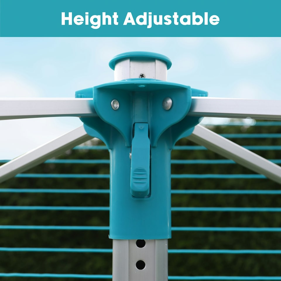 image 1 of JVL 4 Arm Aluminium Rotary Airer 40 Metre, Grey