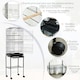 image 8 of PawHut Bird Cage for Budgie Finch Canary Parakeet W/ Stand Sliding Tray Black