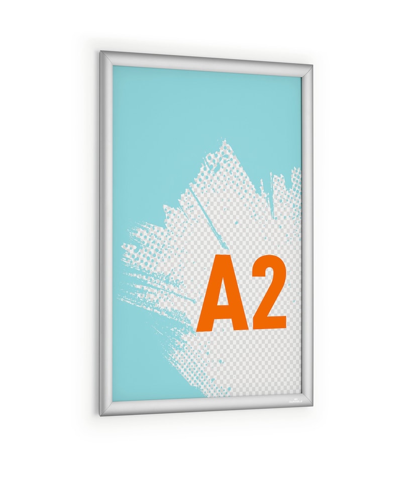 image 1 of Durable Aluminium Snap Frame Retail Clip Poster Holder Notice Board | A2 Silver | Silver