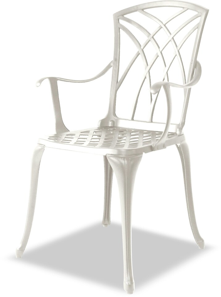 image 1 of Centurion Supports OSHOWA Luxurious Garden and Patio Table and 2 Large Chairs with Armrests Cast Aluminium Bistro Set - White