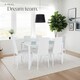image 8 of Dining Chairs - high backrest, padded, synthetic leather  - Set of 8 White