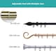 image 4 of 19 mm Extendable Metal Curtain Pole Rods - Bronze (Crook Finials, 210-360 cm)