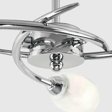 ValueLights Modern Chrome 3 Way Ceiling Light With Frosted Glass Shades