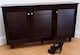 image 1 of Essentials Modern Shoe Storage Cabinet 3 Doors Footwear Stand Rack Unit Cupboard Dark Wenge