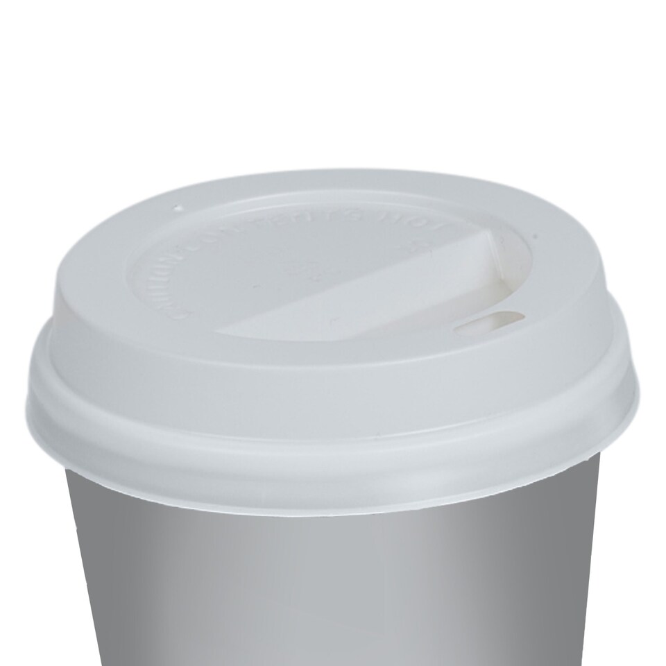 image 1 of Plastic Sip Through Lids For 8oz Hot Drink Cups White - Lids Only | White | White | One Size | 1000