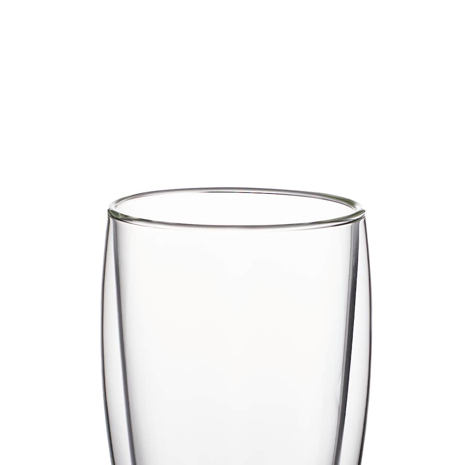 image 1 of Living and Home 2 Pcs Double-Walled Borosilicate Glass Coffee Cups | Clear