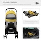 image 5 of PawHut 3 In 1 Pet Stroller, Detachable Dog Cat Travel Carriage - Yellow