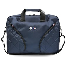 BMW M Series Nylon Pockets 16 Laptop Bag with Metal Logo Navy Blue - MBCB15PNYPOV