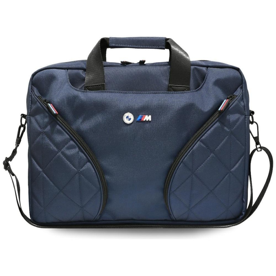 image 1 of BMW M Series Nylon Pockets 16 Laptop Bag with Metal Logo Navy Blue - MBCB15PNYPOV