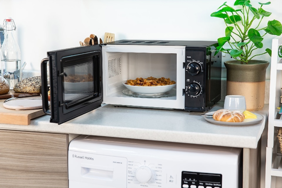 image 1 of Russell Hobbs RHM1725B Black Microwave 17L 700W Defrost & Timer 5 Power Levels