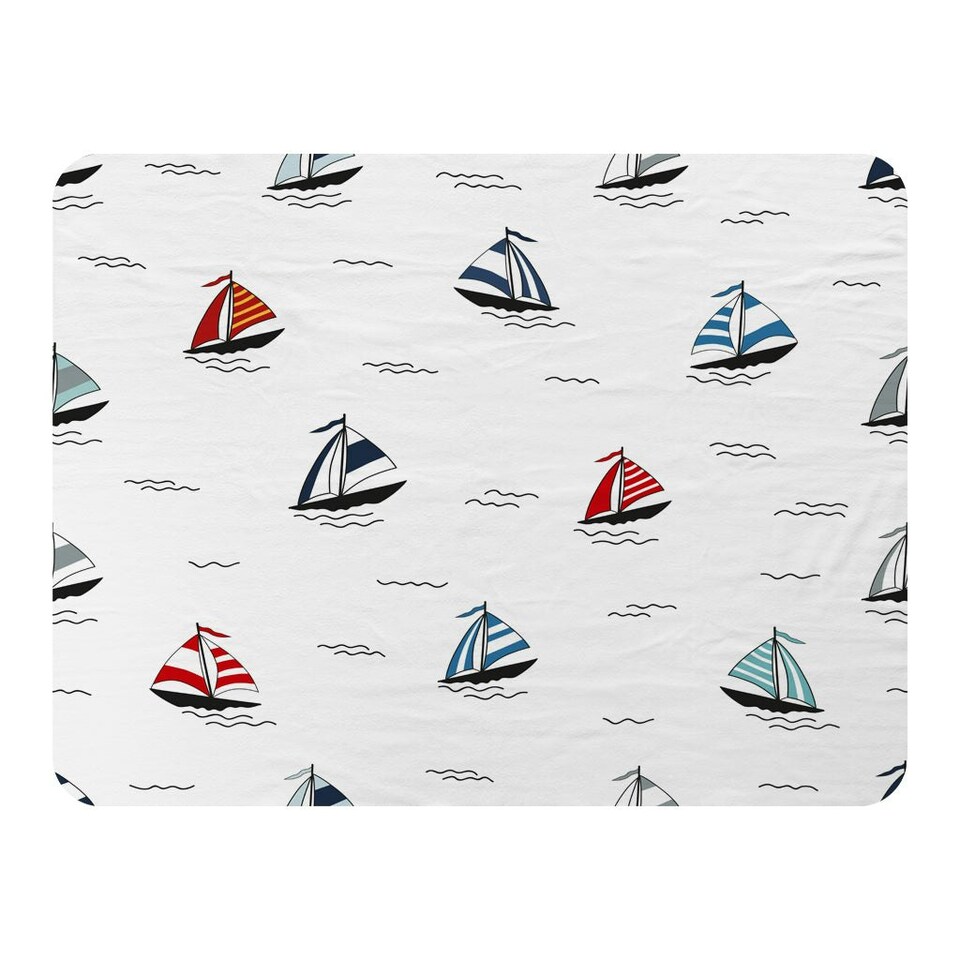 image 1 of Red & Blue Sailboats (Blanket)