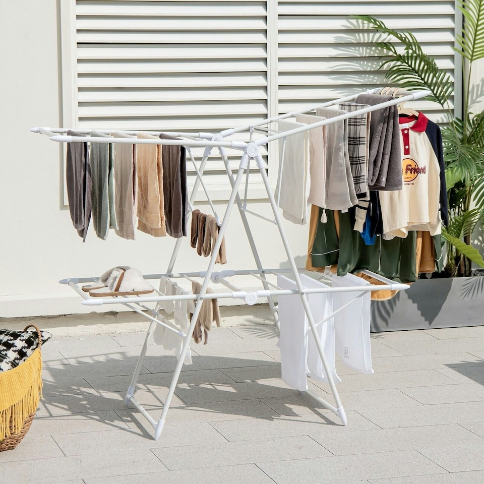 image 1 of COSTWAY 2-Tier Clothes Drying Rack Folding Dryer Garment