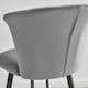 image 3 of Furniturebox 2x Juniper Grey Velvet Black Leg Bar Stools