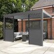 image 4 of Anthracite Aluminium Pergola With 2 x Shutter Panels - 3m x 3m