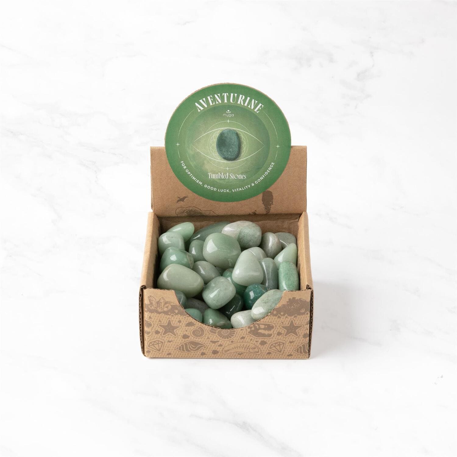 Myga Polished Tumbled Stones in Green | Size: 50 Pieces