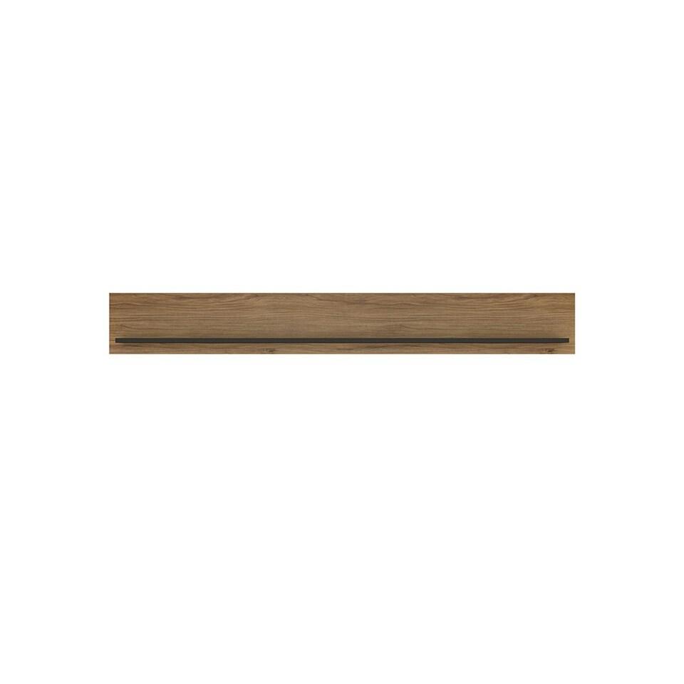 image 1 of Brolo 167cm Wall Shelf with a Walnut and Dark Panel Finish