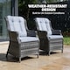 image 6 of Rattan Garden Dining Chairs Set of 2 - Grey Outdoor Patio Chairs with Cushions, Weatherproof Wicker Furniture