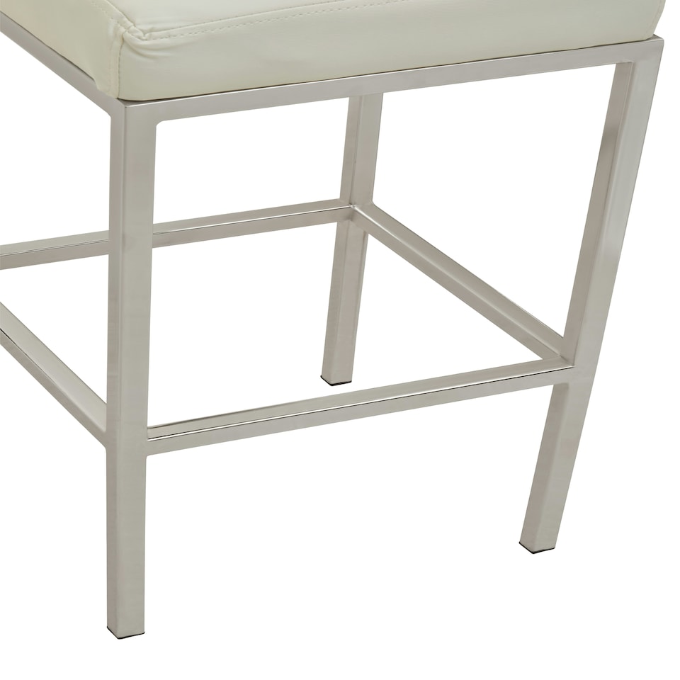 image 1 of Interiors by Premier Baina White Pu And Chrome Finish Bar Stool
