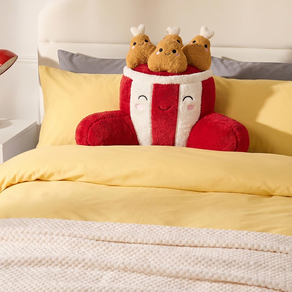 image 1 of OHS Kids Krispy The Fried Chicken Cuddle Cushion Character Backrest Reading Pillow